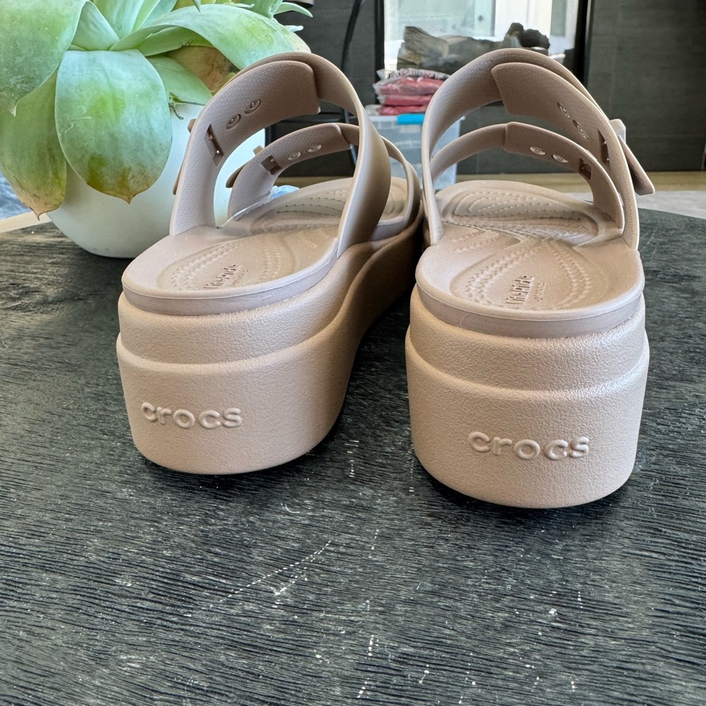 Crocs Women's Tan Platform Sandals - Picture 9 of 12